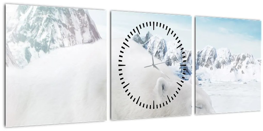 Tablou - Urs polar (cu ceas) (90x30 cm)