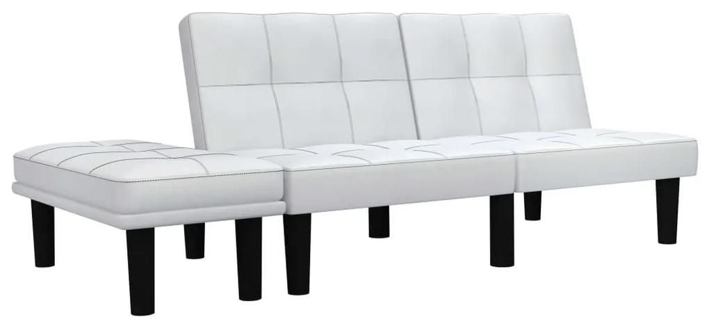 Canapea cu 2 locuri, alb, piele ecologica Alb