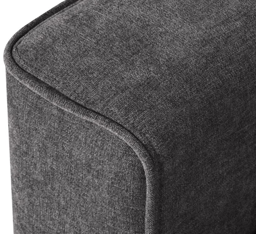 Coltar extensibil Fano 6 locuri gri picioare negre – L323 x l174 x h89 cm