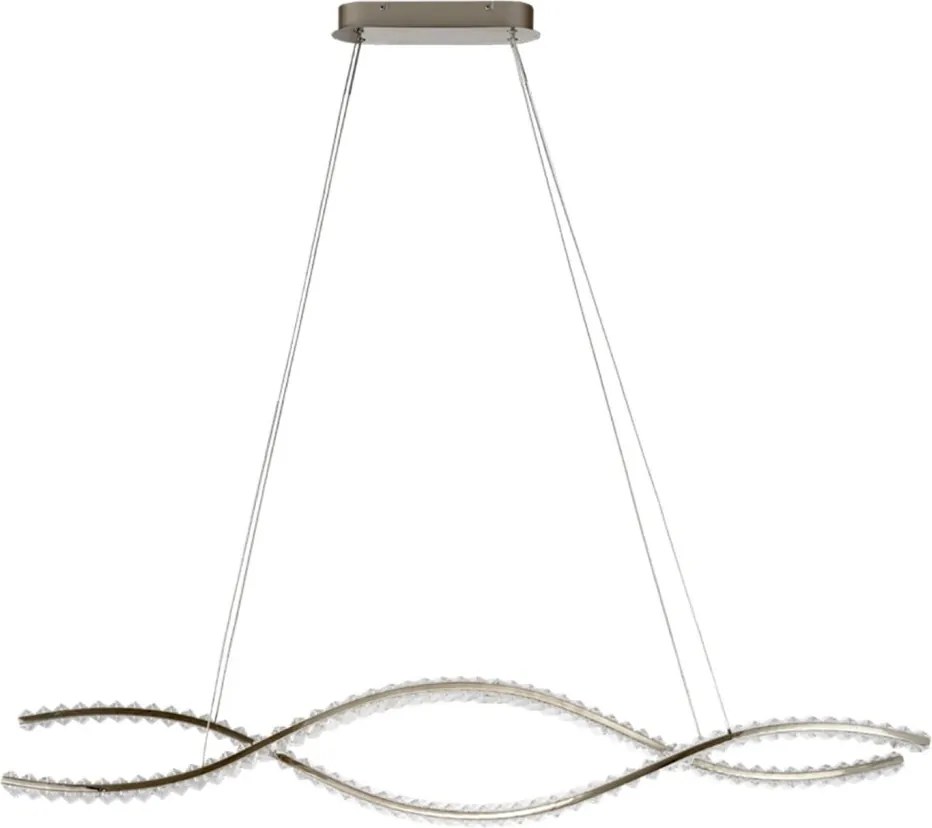 Lustra LED CCT suspendata cu telecomanda SPARK WAVES 120 crom