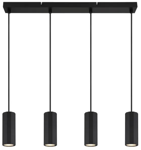 Lustră pe cablu Globo 57918-4HB JAMES 4xGU10/25W/230V negru