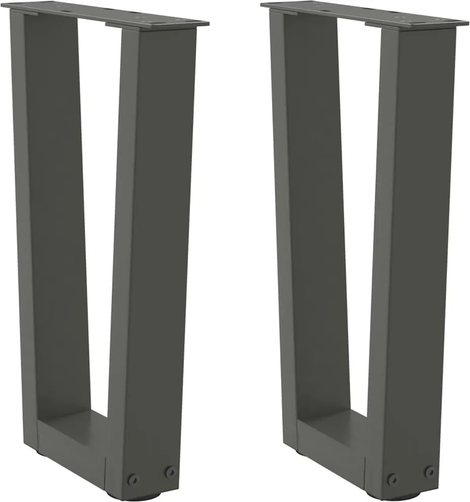 vidaXL Picioare pentru măsuță de cafea în formă de V, 2 buc., antracit, 38x(42-43,3) cm, oțel