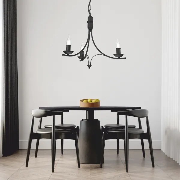 Lustră pe lanț LUCY 3xE14/60W/230V negru