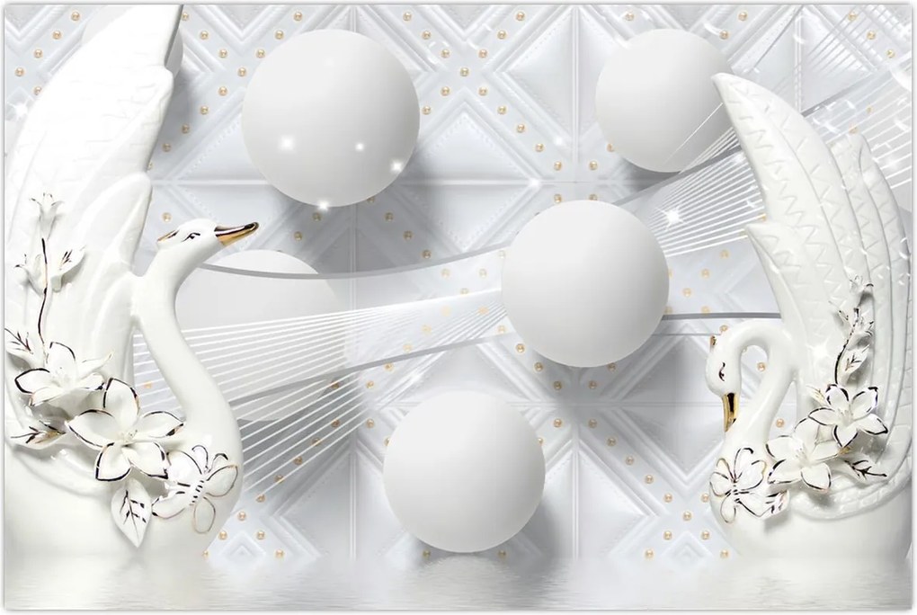 Tablou - Lebăda de aur pe apă (90x60 cm)