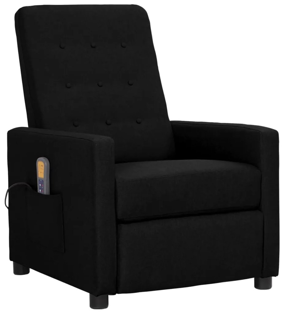 3093367 vidaXL Fotoliu de masaj cu ridicare, negru, material textil