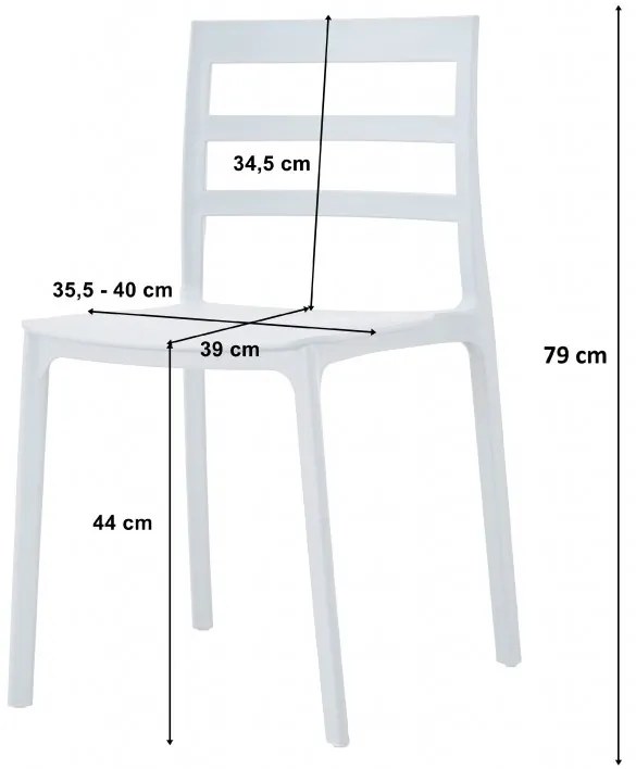 Set de sufragerie alb-negru 1 + 4, masa OSLO 80x80 si scaune din plastic negru ELBA