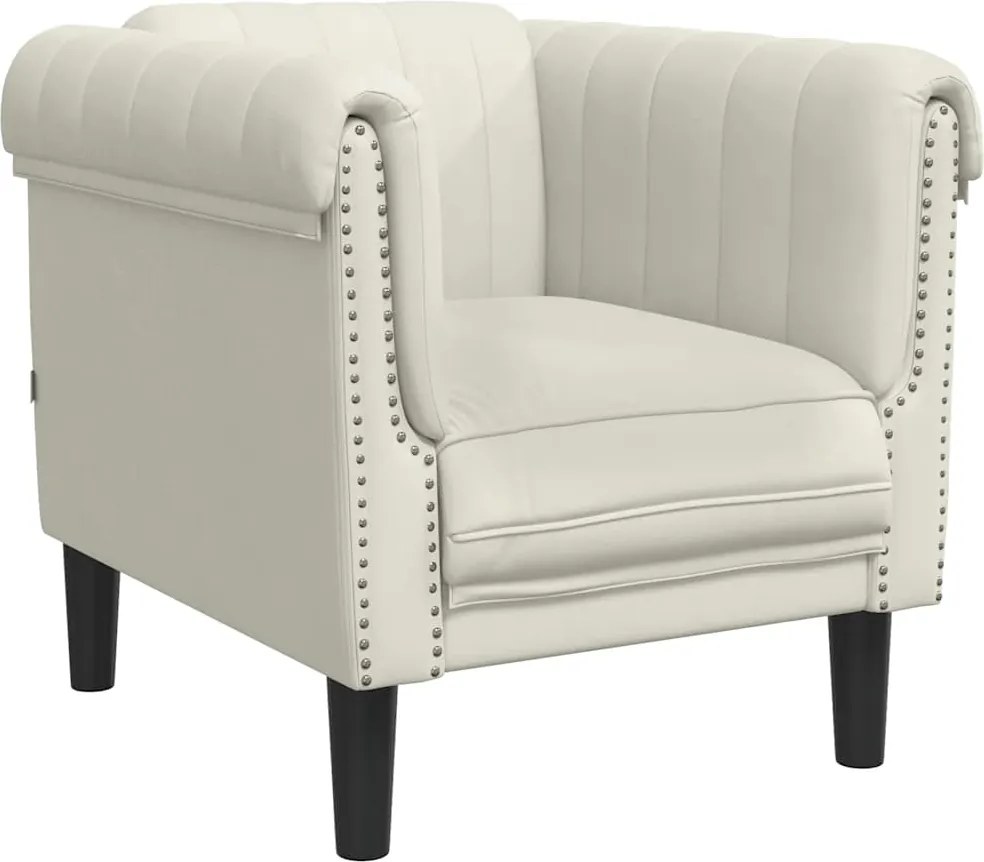 vidaXL Fotoliu canapea, crem, catifea