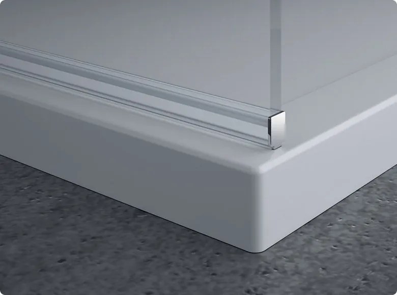 Paravan dus sticla walk-in 140x200 cm cu cadru metalic crom RONAL PUR 1400x2000 mm