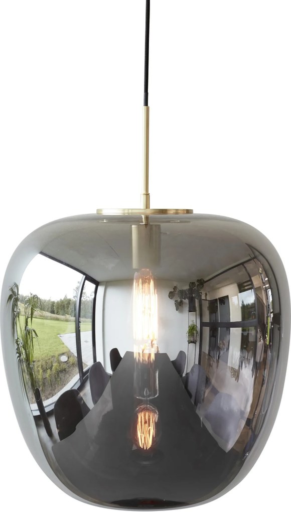 Lampa Suspendata din Sticla Fumurie - Sticla Transparent Diametru(40 cm) x Inaltime(40 cm)