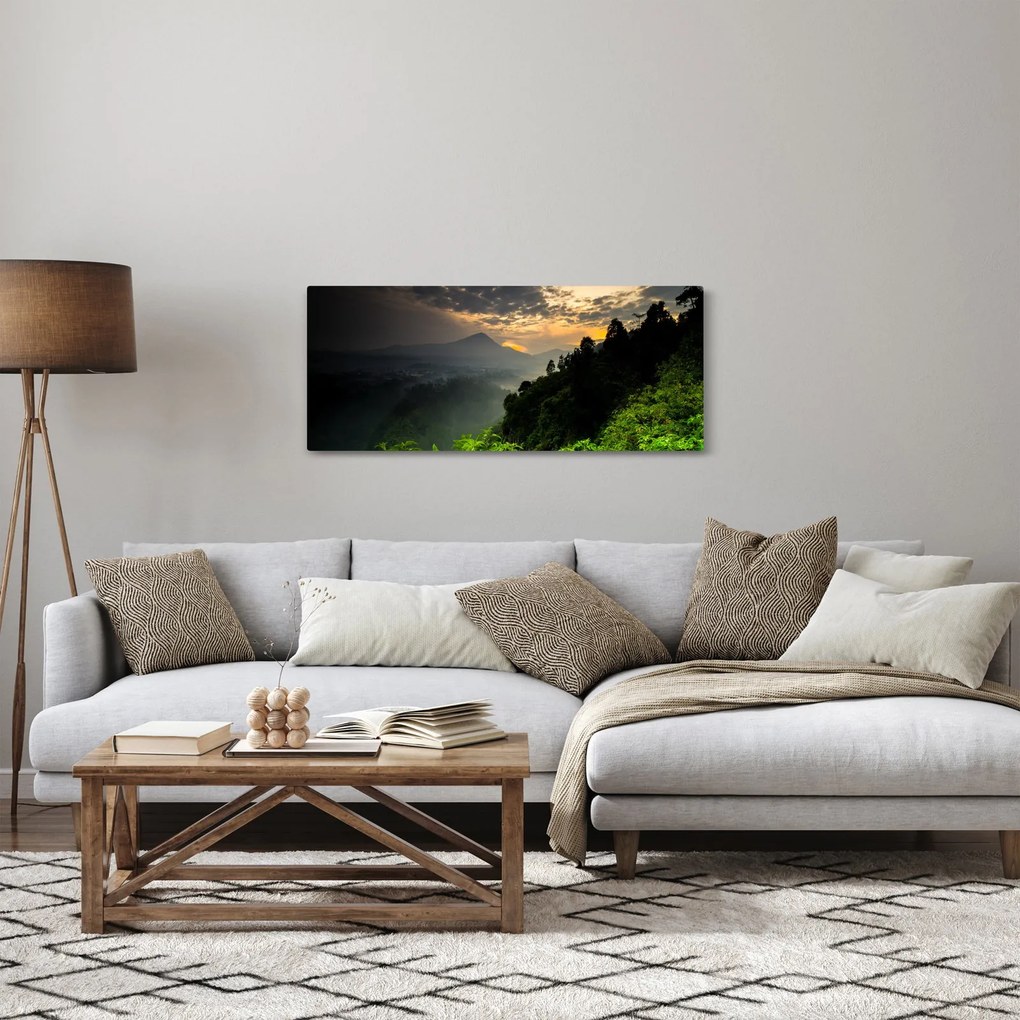 Tablou - peisaj montan verde (120x50 cm)