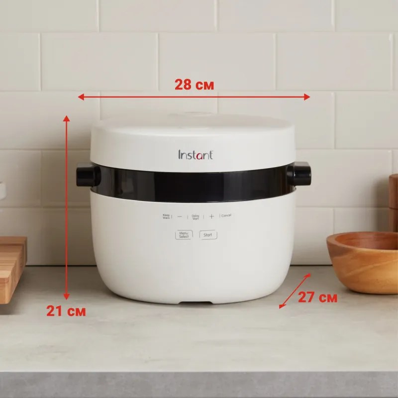 Instant Pot Rice Cooker 12 140-5021-01-EU, 600W, 2.8 l, 6 programe, CarbReduce, fără BPA/PFOA/PTFE, alb