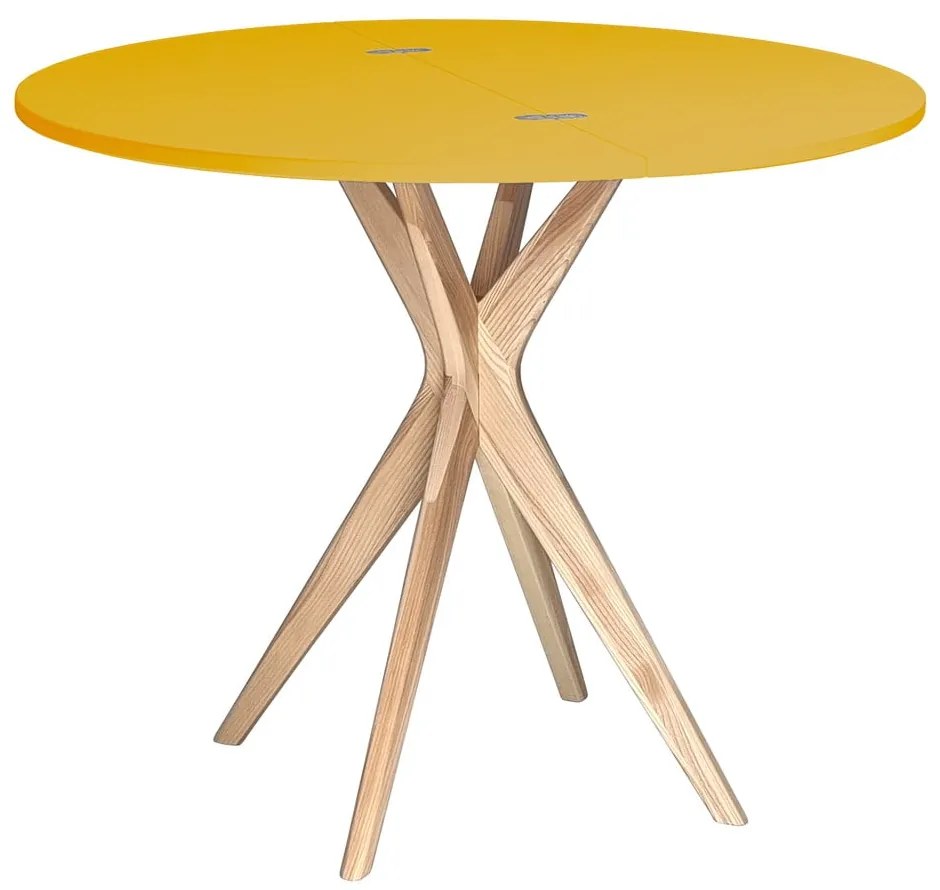 Masă de dining rotundă extensibilă 45x90 cm Jubi – Ragaba