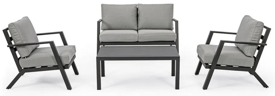 Set mobilier de grădină gri din aluminiu pentru 4 persoane Harley – Bizzotto