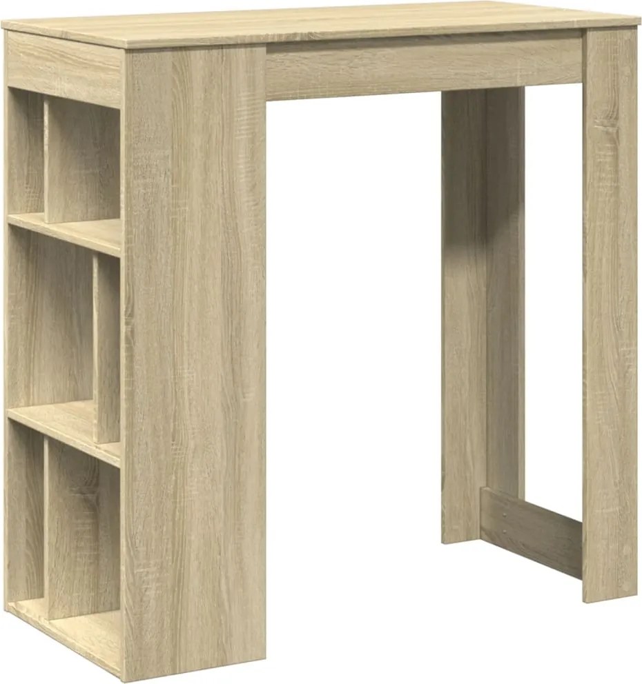 vidaXL Masă de bar cu rafturi, stejar sonoma, 102x50x103,5 cm, lemn