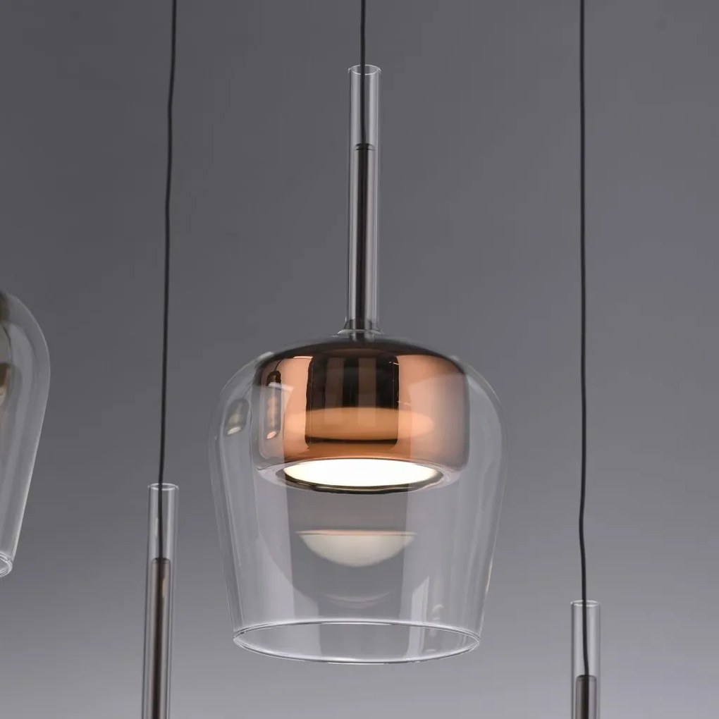 Pendul LED Smart cu Telecomanda, CCT, Sticla, Cupru, Q-KON