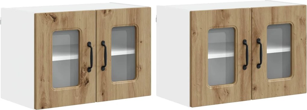 vidaXL Dulap de bucătărie cu depozitare Kalmar 2 pcs Stejar Artizanal