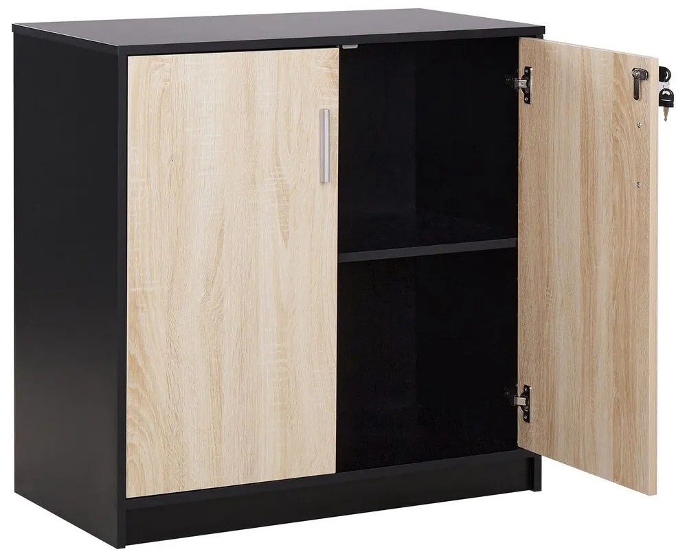 Dulap Zirkone (Negru + lemn deschis) . 1076654