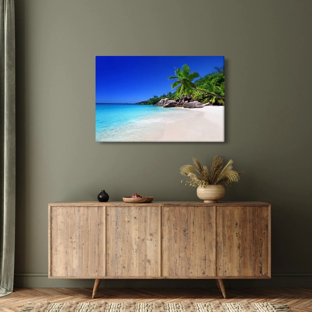 Tablou cu plaja pe insula Praslin (90x60 cm)