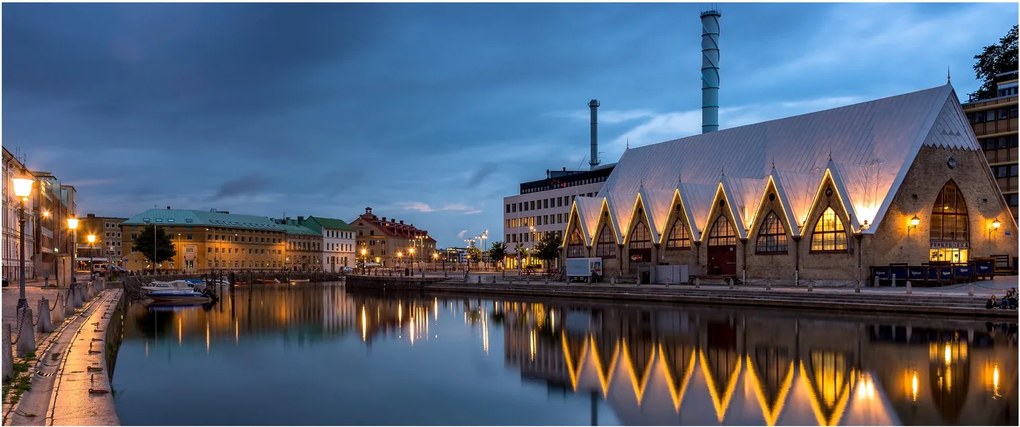 Tablou cu canalul - Göteborg (120x50 cm)