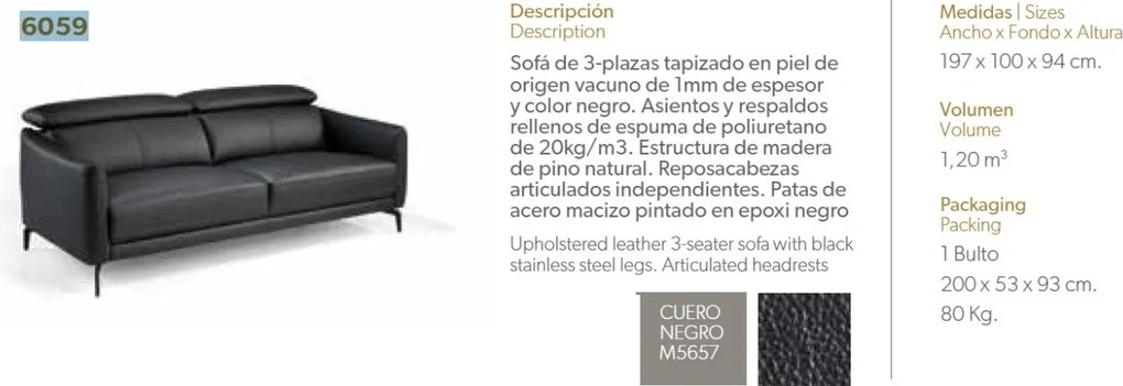 Canapea 3 locuri eleganta, design italian William AC-5359-3P