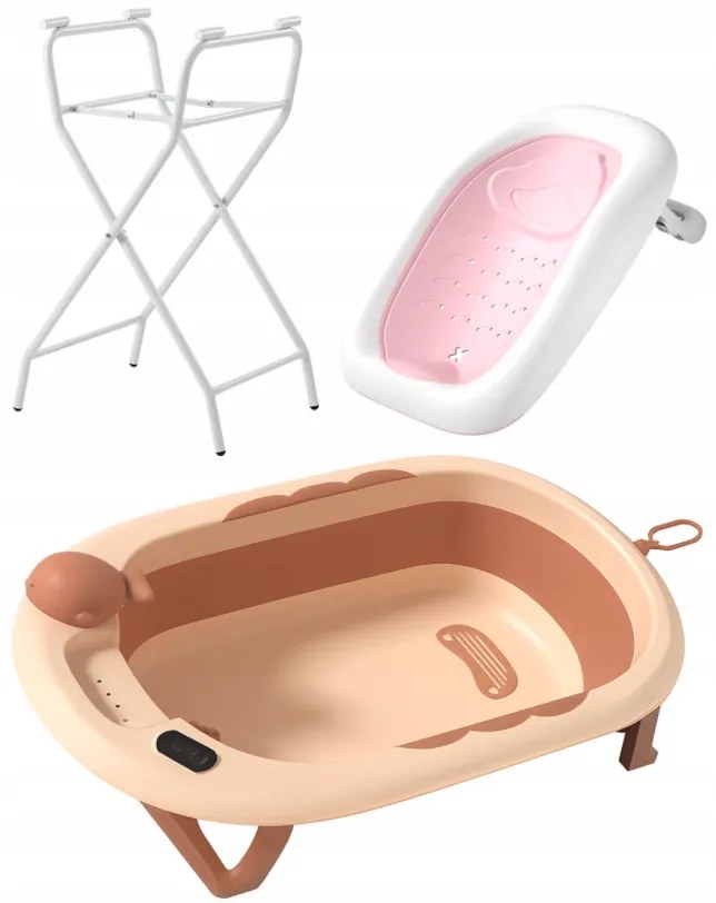 Cada de baie pliabilă pentru copii VAIANA PREMIUM cu șezlong și suport - mai multe culori Violet