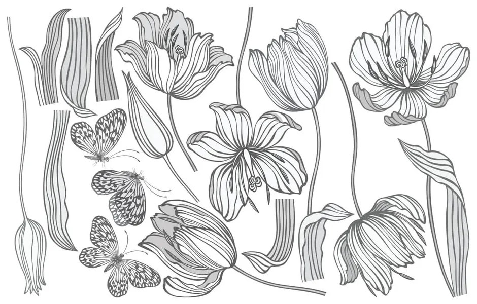 Set autocolante pentru perete Ambiance Bright Tulips