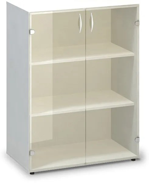 Dulap din sticlă medie ProOffice 80 x 45,8 x 106,3 cm, Alb