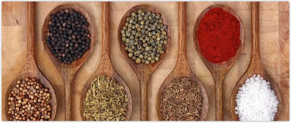 Tablou - condimente și linguri (120x50 cm)