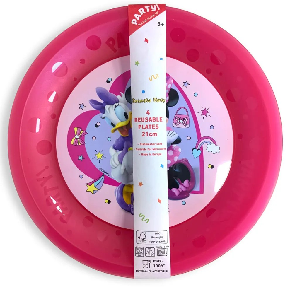 Disney Minnie Junior set de 4 farfurii plate de plastic premium micro, 21 cm