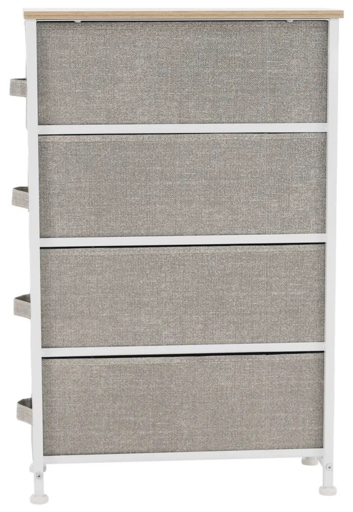 Comodă cu sertare din material textil OFELIA, albă