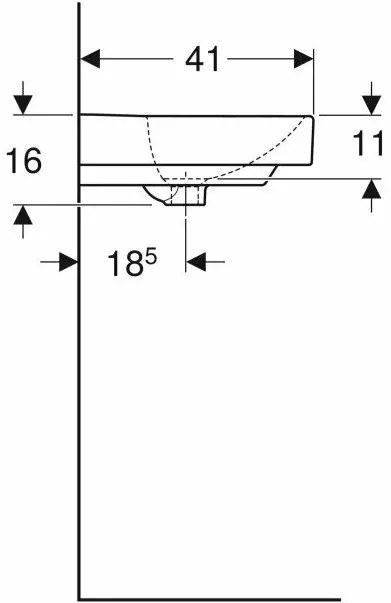 Lavoar pe mobilier Geberit Smyle Square 50 cm