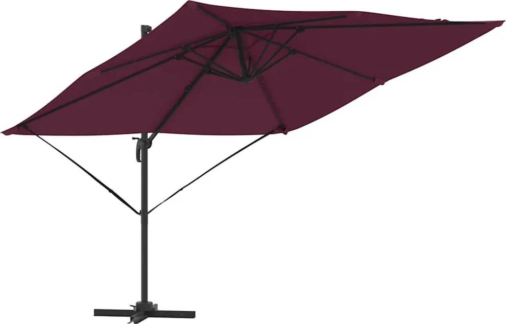 vidaXL Parasol Roma Roșu 286 x 284 x 265 cm Aluminiu și poliester