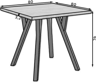 Masa RODOS 84, ADRK Furniture (Culoare: Craft Gold / Negru)