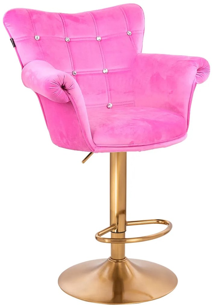 HR804CW scaun Catifea Roz cu Bază Aurie
