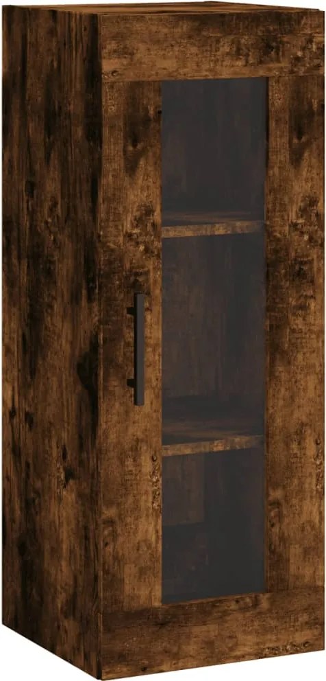 vidaXL Dulap montat pe perete, stejar fumuriu, 34,5x34x90 cm