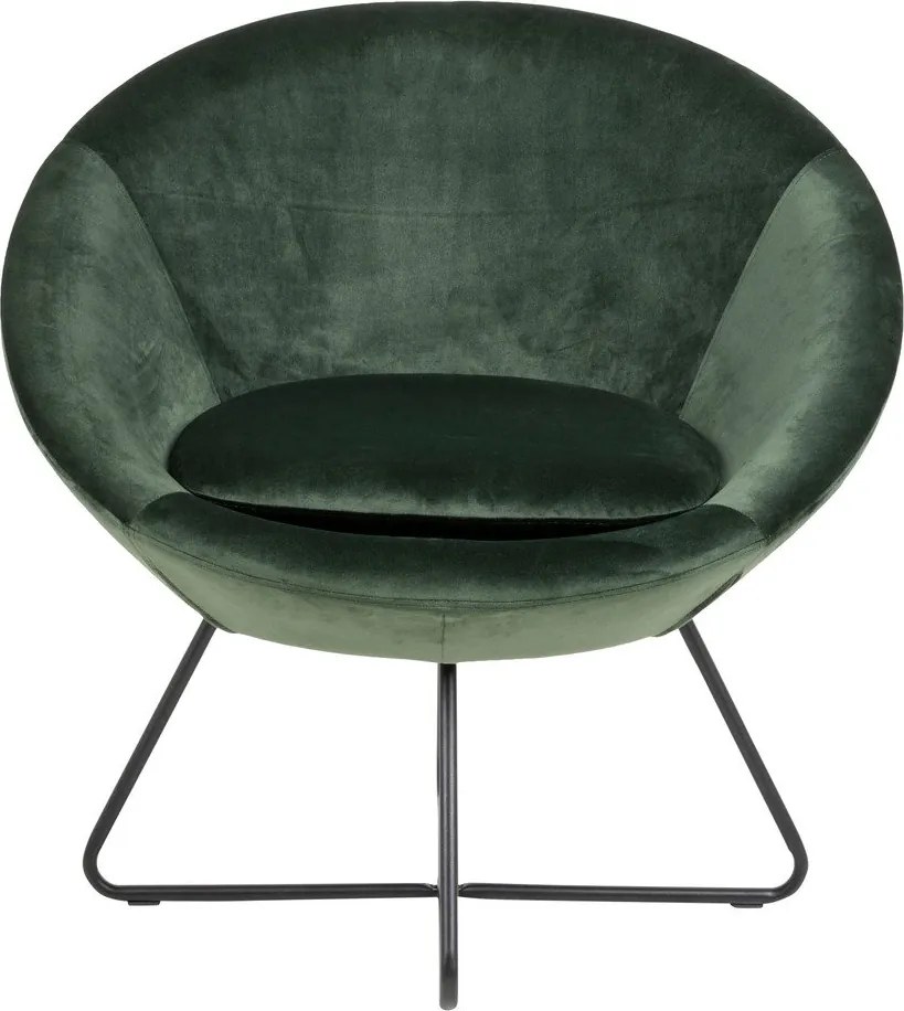 Fotoliu cu husă din catifea Actona Center, verde