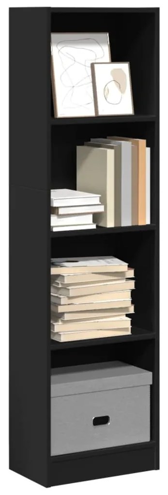 vidaXL Bibliotecă, negru, 40x24x143 cm, lemn prelucrat