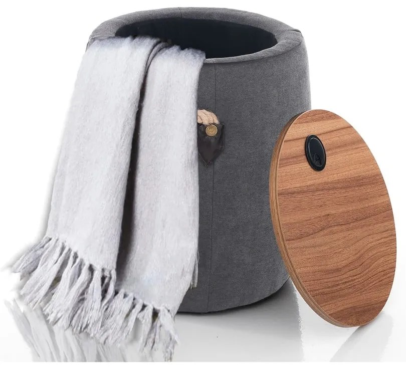 Puf cu spațiu de depozitare Tomasucci Barril, gri