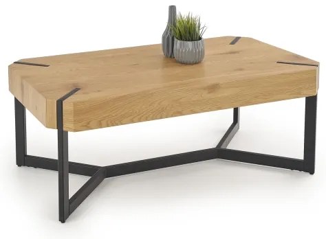 Masă de cafea LAVIDA 43x110 cm stejar auriu/negru