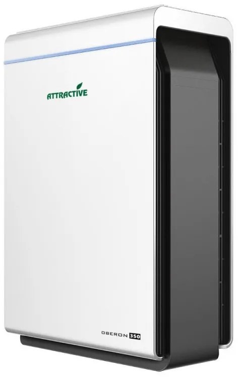 Purificator de aer Attractive Oberon 350, 85W, Pana la 65 m², 350 m³/h, 3 viteze, Wi-Fi, Ionizare, Senzori inteligenti, Telecomanda, Ecran tactil, Alb/Negru