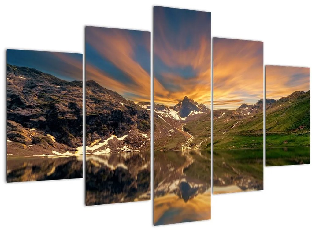 Tablou - Oglindirea în lacul montan (150x105 cm)