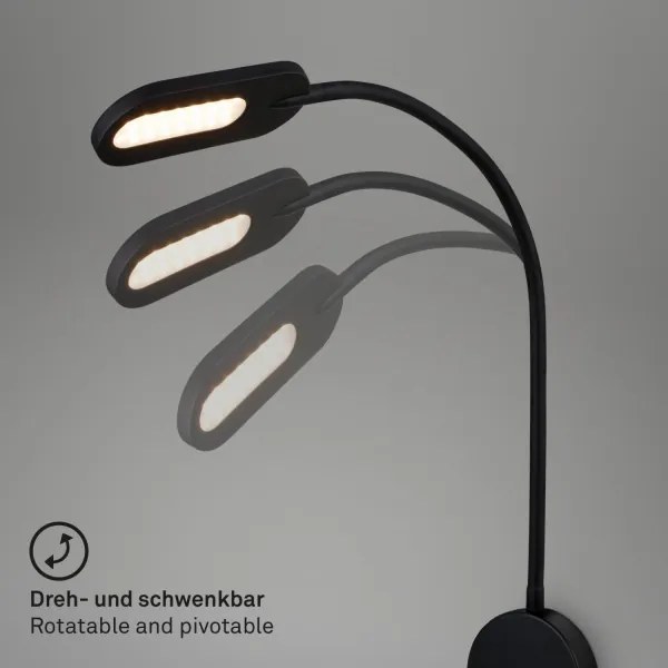 Lampă LED flexibilă dimabilă de perete Briloner 2177015 LED/6W/230V negru