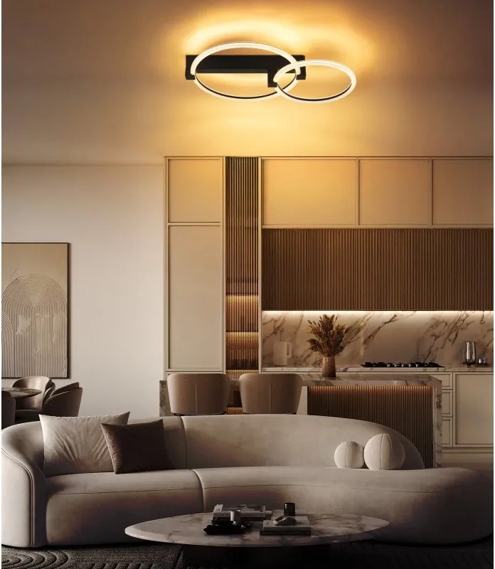 Plafoniera LED metal negru FLETCHER