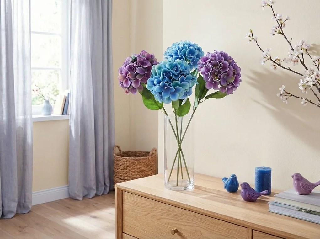 Floare artificiala HORTENSIE 54 cm - mai multe culori Culoare: Albastru