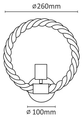 Aplică perete ROPE ARTHUR 1xE27/20W/230V