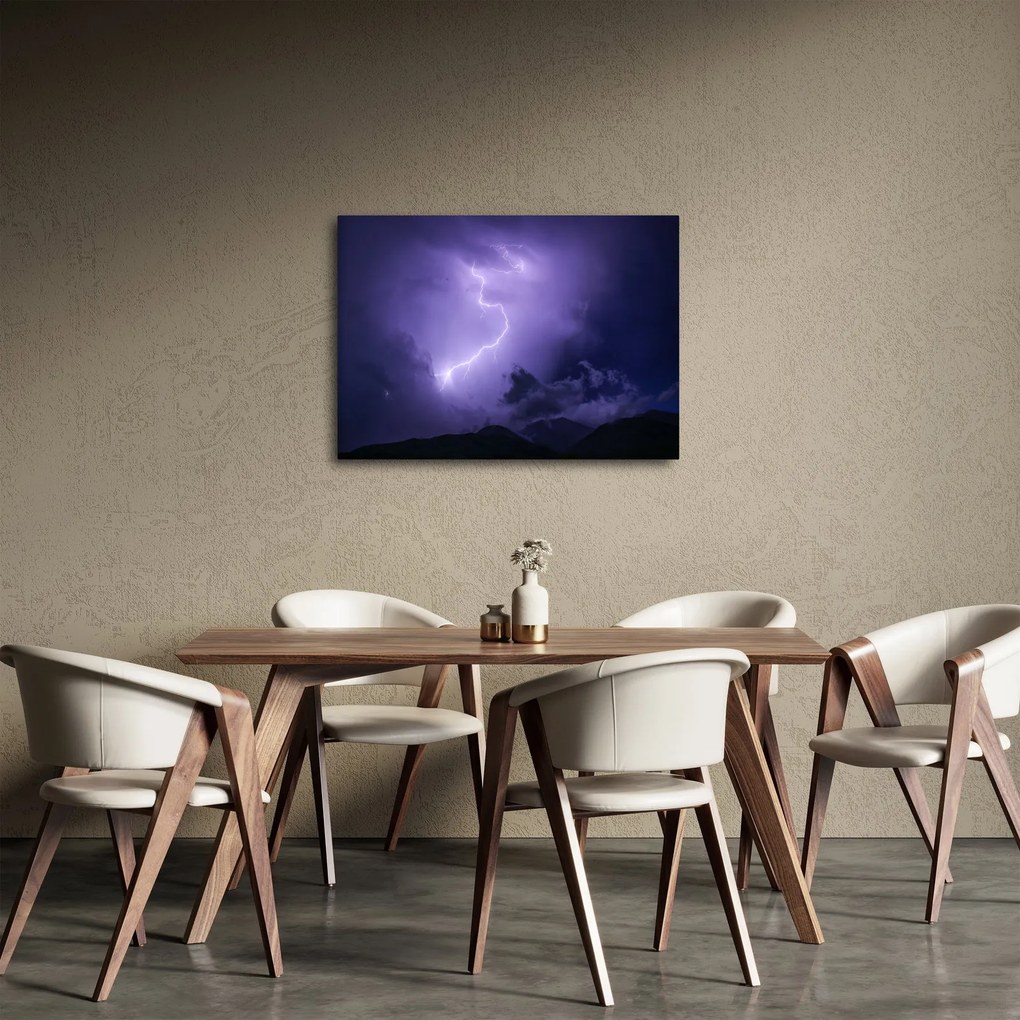 Tablou - cerul violet cu fulger (70x50 cm)