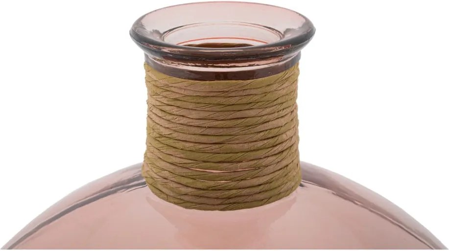 Vază din sticlă reciclată Mauro Ferretti Rope Artemis, roz deschis