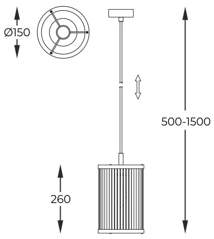 Lustră pe cablu Zuma Line P0528-01F-F4AC SERGIO 1xE14/40W/230V argintiu