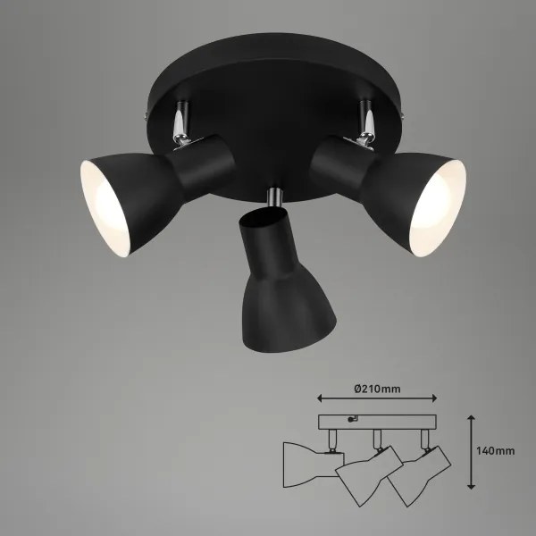 Briloner 2860-035 - Lampă spot CUP 3xE14/25W/230V negru