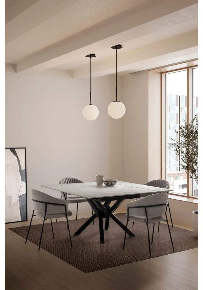 Masă de dining extensibilă cu blat din piatră cu blat suplimentar 90x150 cm Arlene – Marckeric